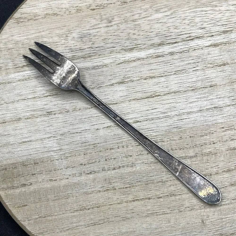 VTG 1954 International Silver Co Melody Silver Plate Dinner Fork Patina Tarnish